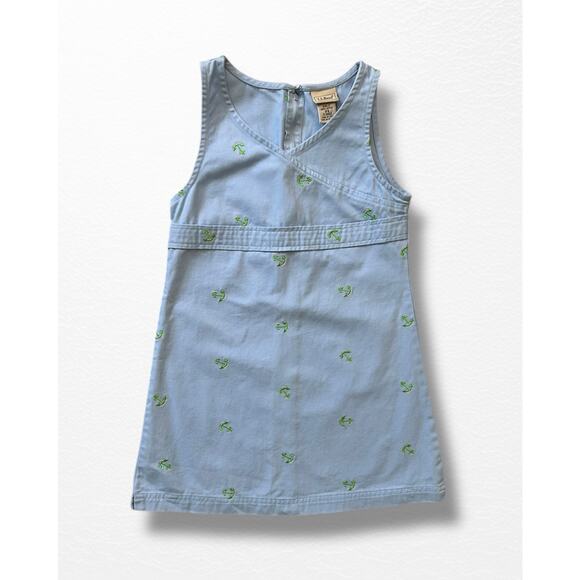 Vintage LL Bean Embroidered Anchors Sleeveless Dress, Size 5/6 - Picture 7 of 8